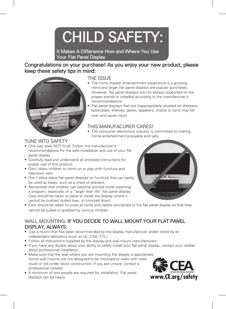 Child safety | LG 55LN5400 User Manual | Page 35 / 48