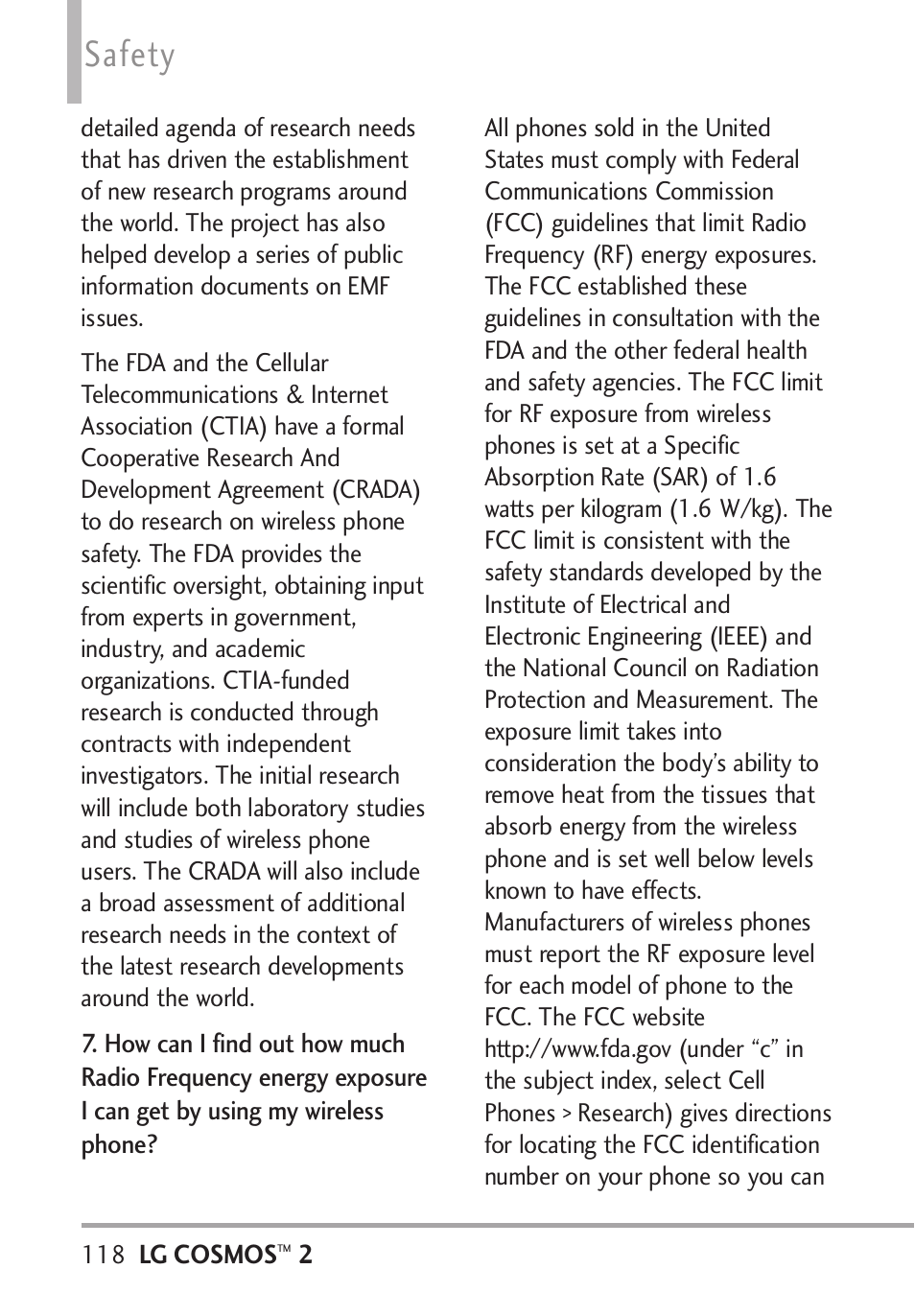 Safety | LG LGVN251 User Manual | Page 120 / 292