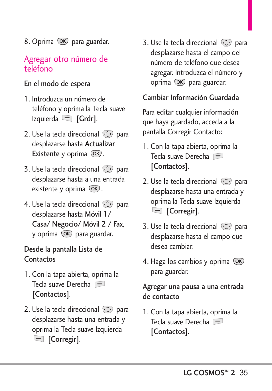 Agregar otro número de teléfono | LG LGVN251 User Manual | Page 176 / 292