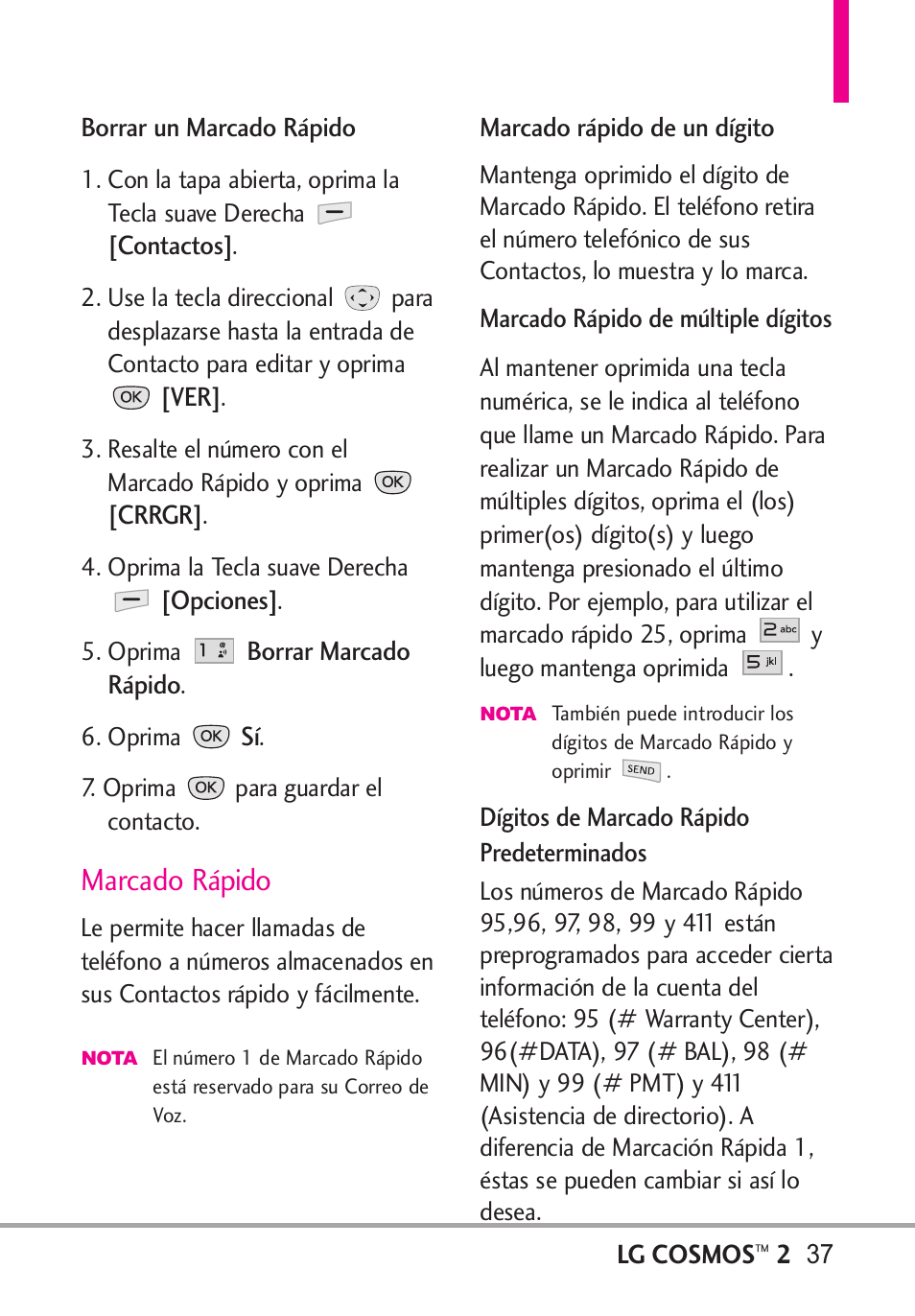 Marcado rápido | LG LGVN251 User Manual | Page 178 / 292