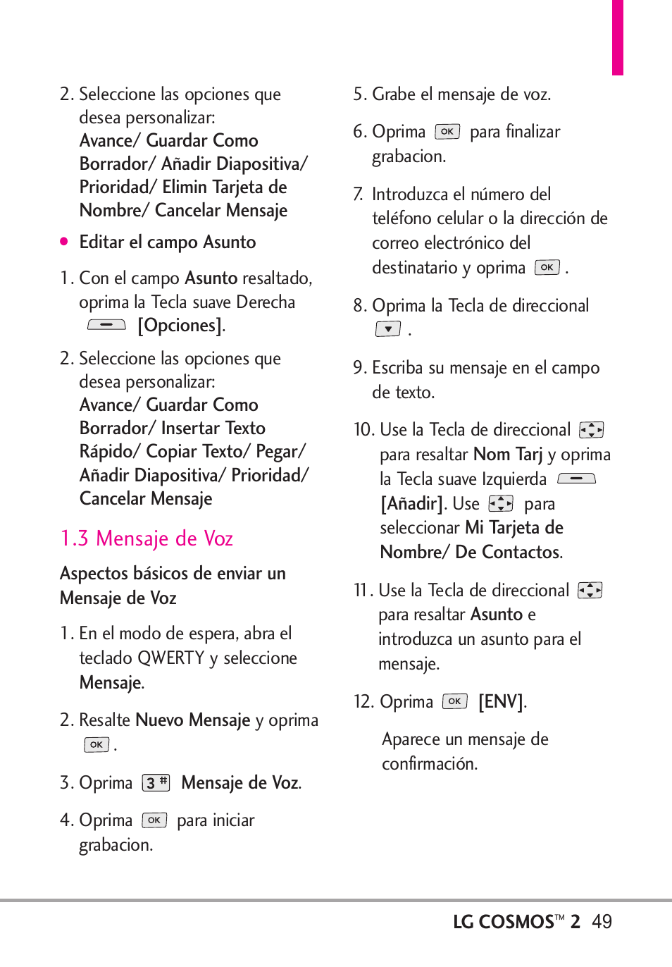 3 mensaje de voz | LG LGVN251 User Manual | Page 190 / 292