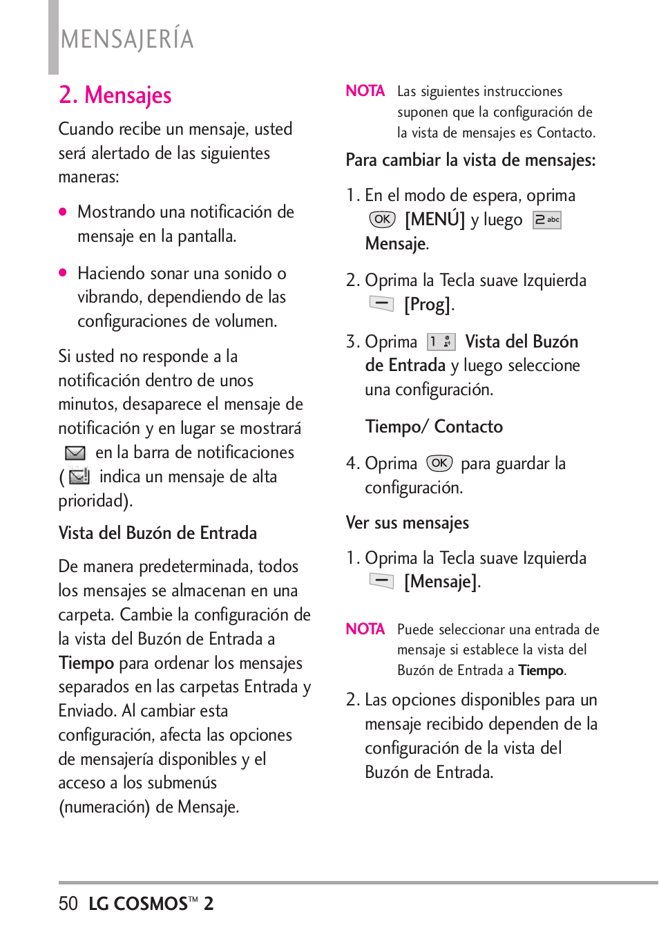 Mensajes, Mensajería | LG LGVN251 User Manual | Page 191 / 292