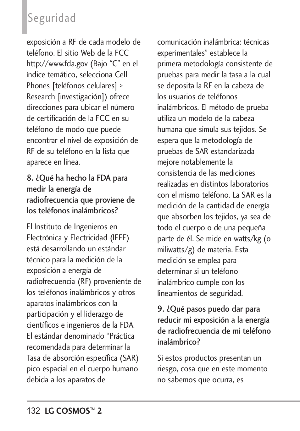 Seguridad | LG LGVN251 User Manual | Page 273 / 292