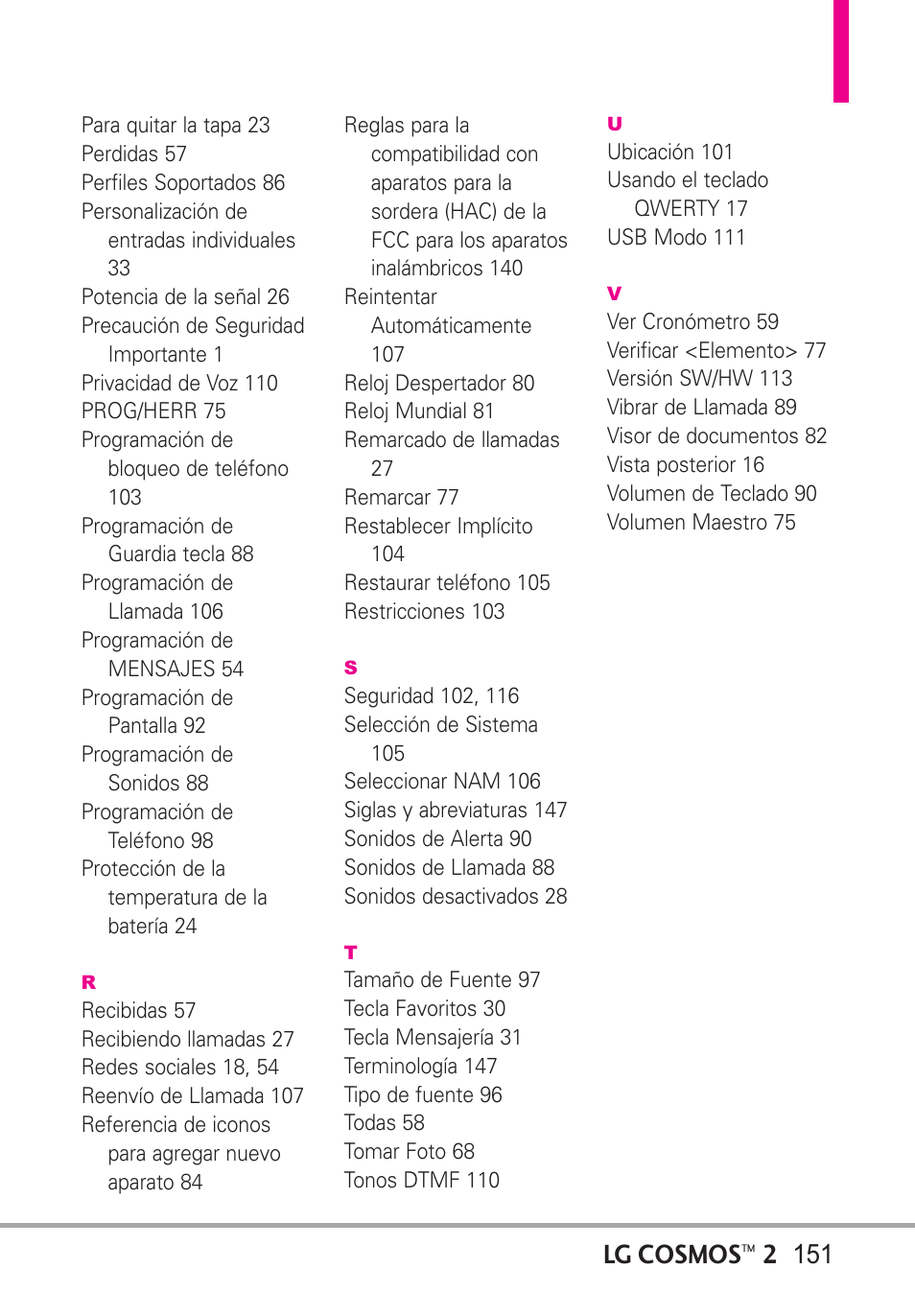 Lg cosmos | LG LGVN251 User Manual | Page 292 / 292