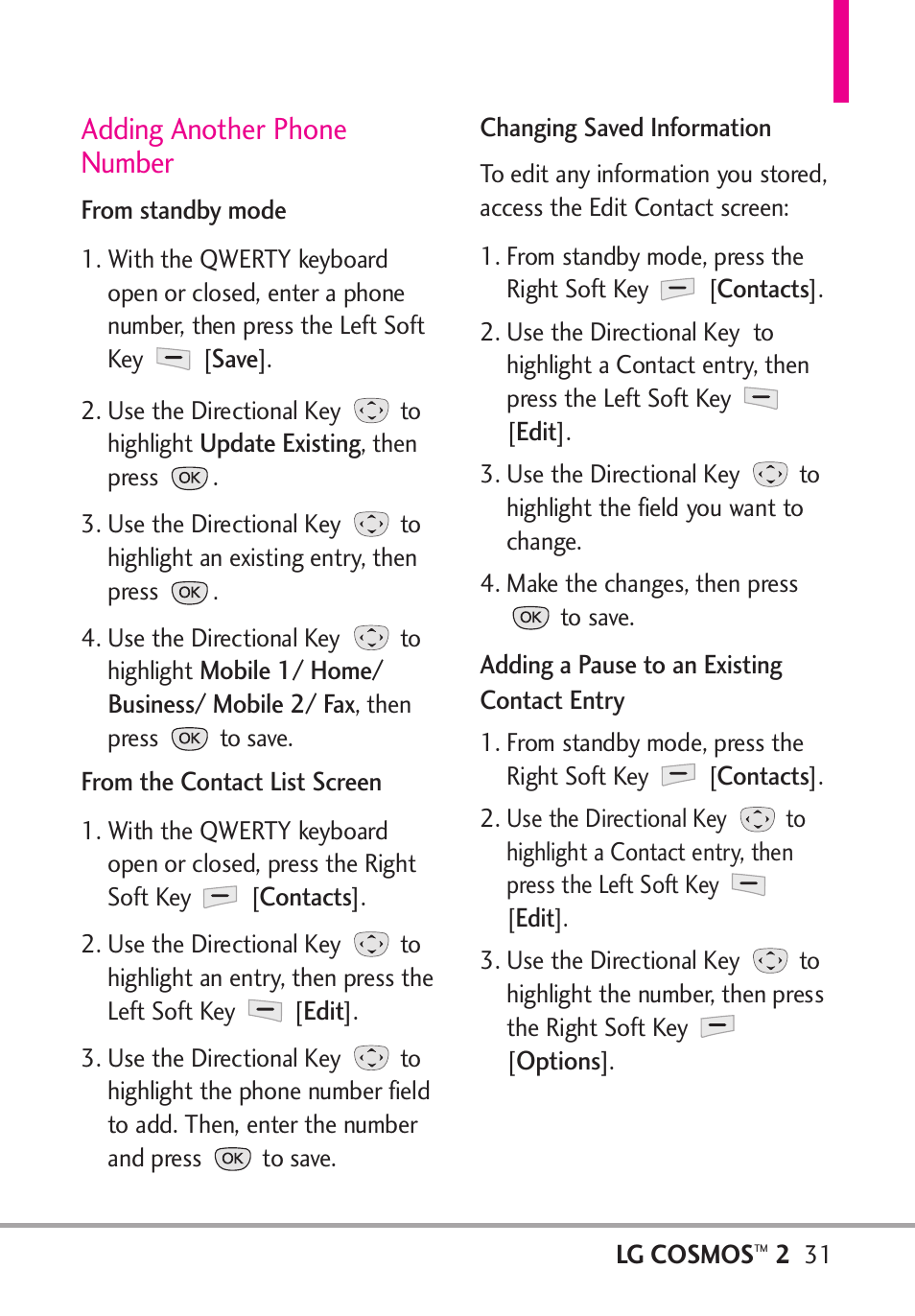 Adding another phone number | LG LGVN251 User Manual | Page 33 / 292