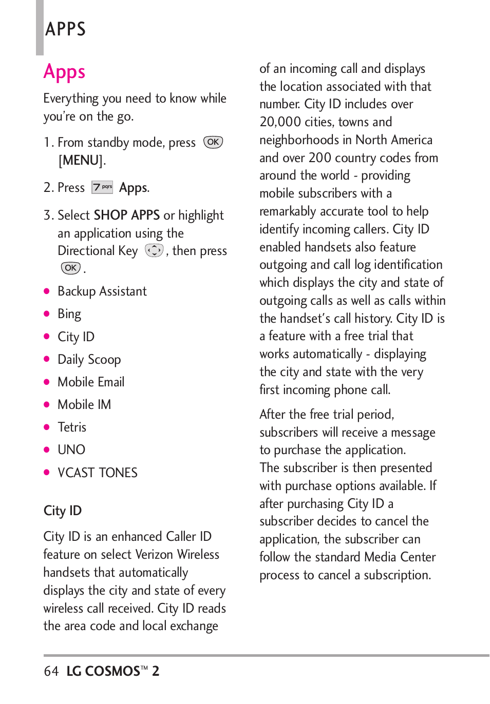 Apps | LG LGVN251 User Manual | Page 66 / 292