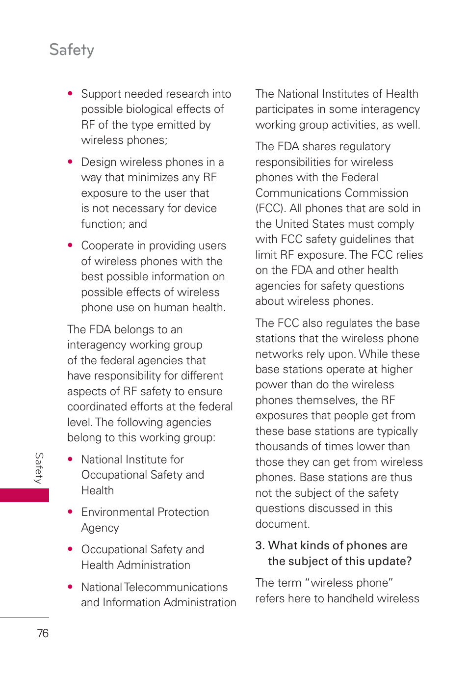 Safety | LG UN160 User Manual | Page 78 / 101