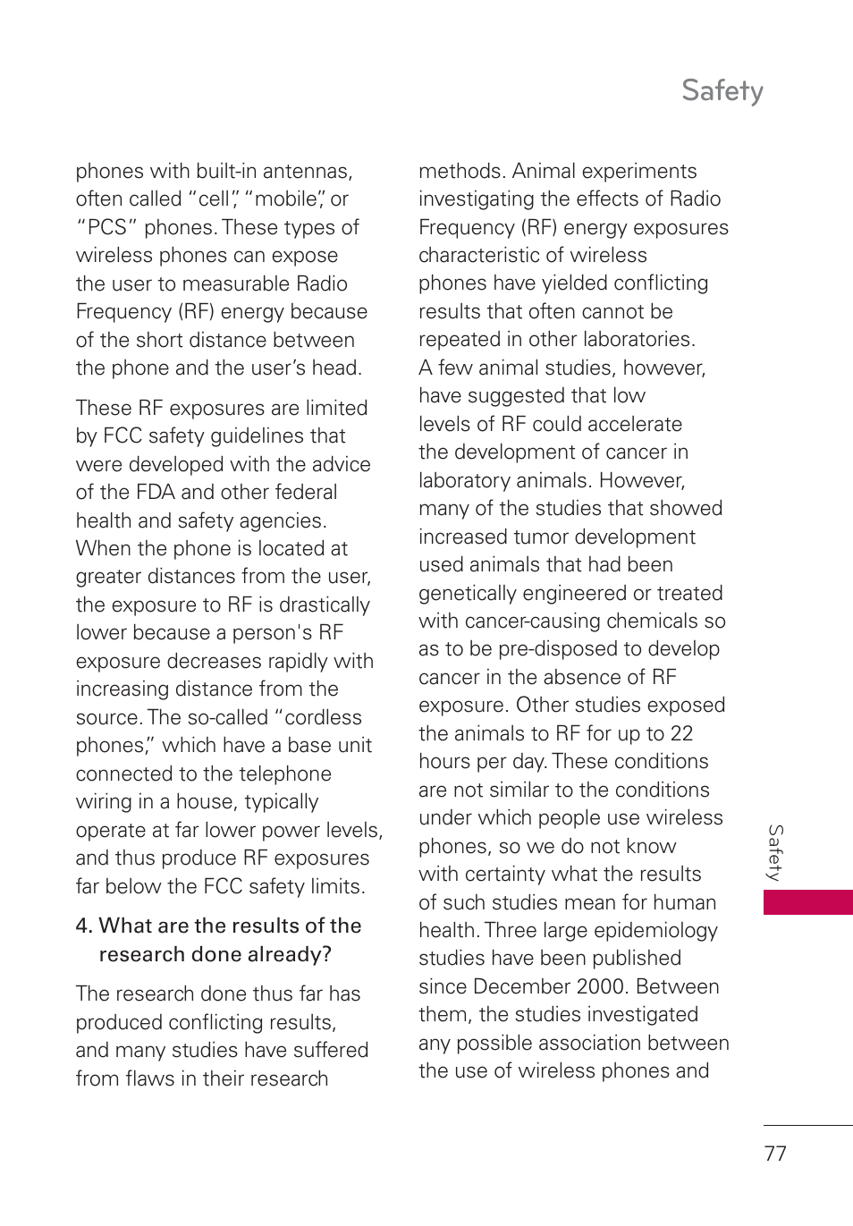 Safety | LG UN160 User Manual | Page 79 / 101