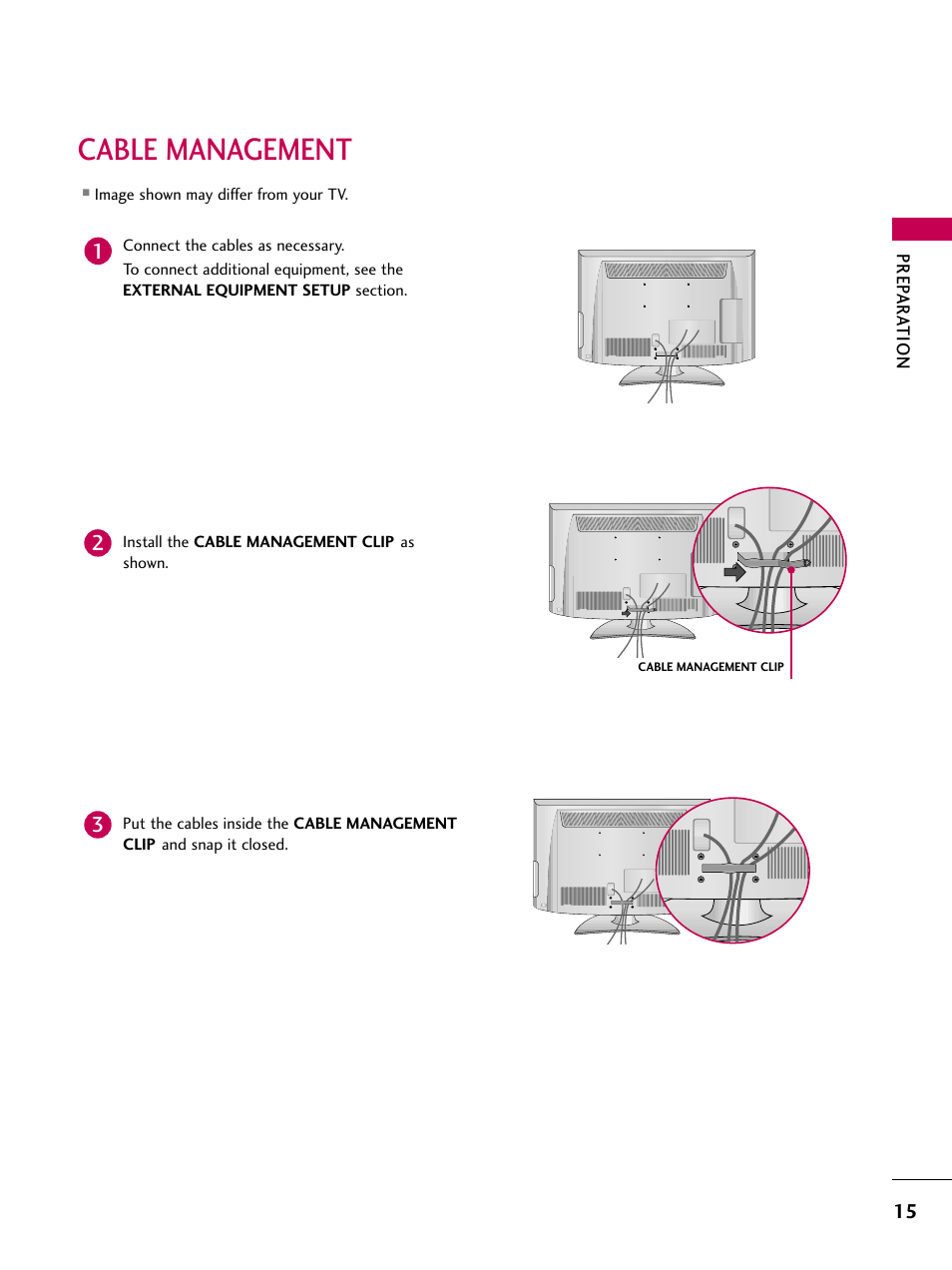 Cable management | LG 47LH90-UB User Manual | Page 15 / 134