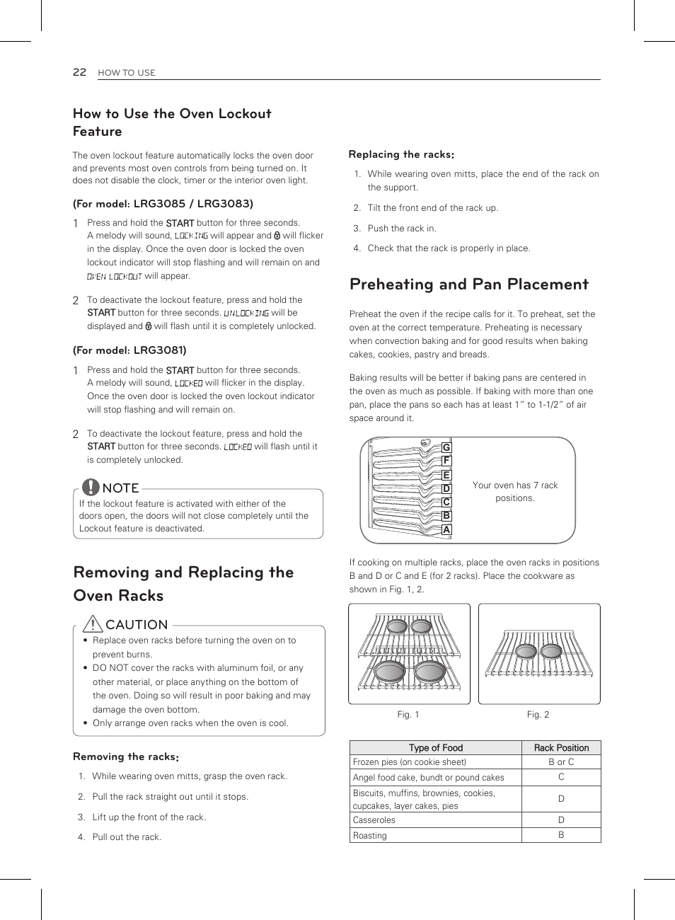 How to use the oven lockout feature, Caution | LG LRG3083ST User Manual | Page 23 / 93