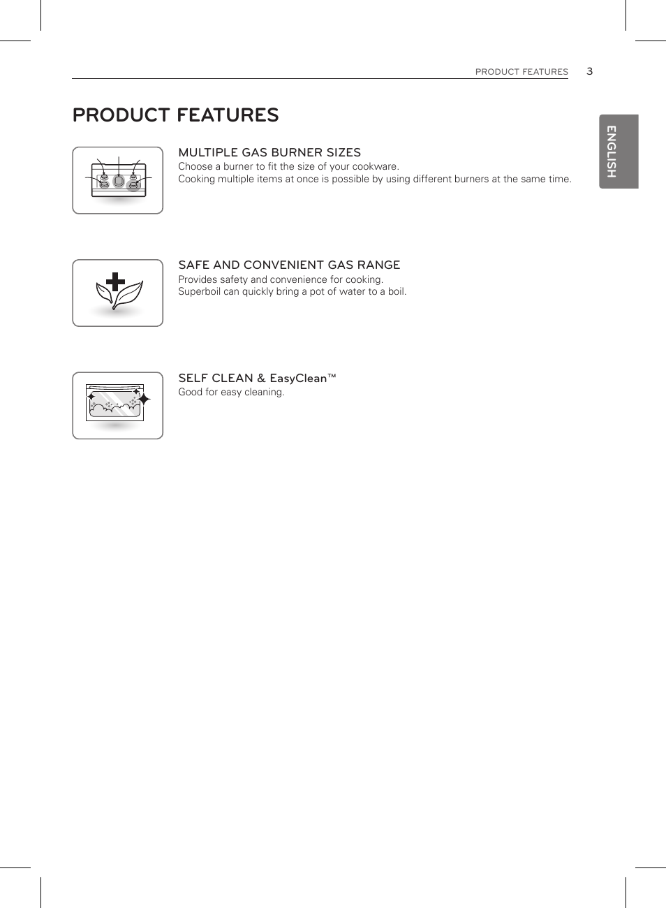 Product features | LG LRG3083ST User Manual | Page 4 / 93
