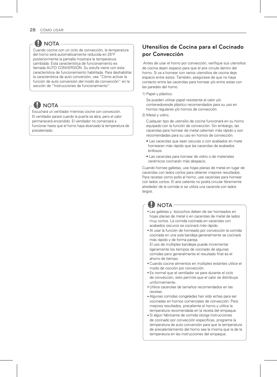 Nota | LG LRG3083ST User Manual | Page 73 / 93
