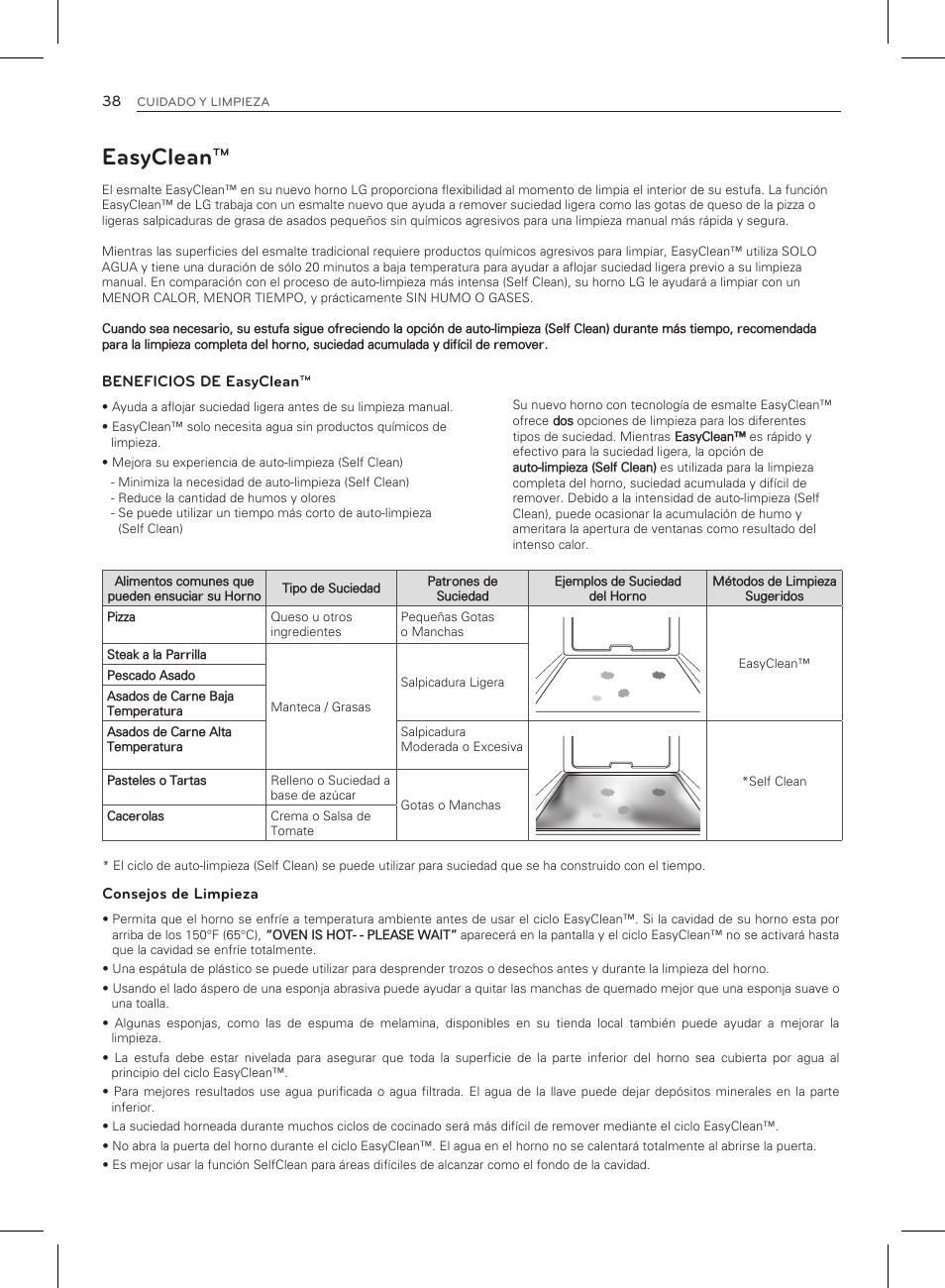 Easyclean | LG LRG3083ST User Manual | Page 83 / 93