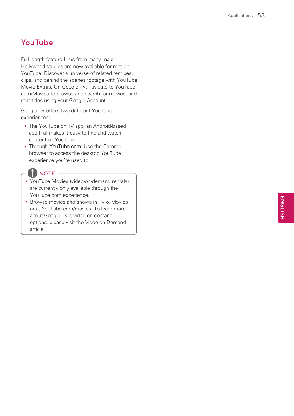 Youtube | LG 47G2 User Manual | Page 53 / 78