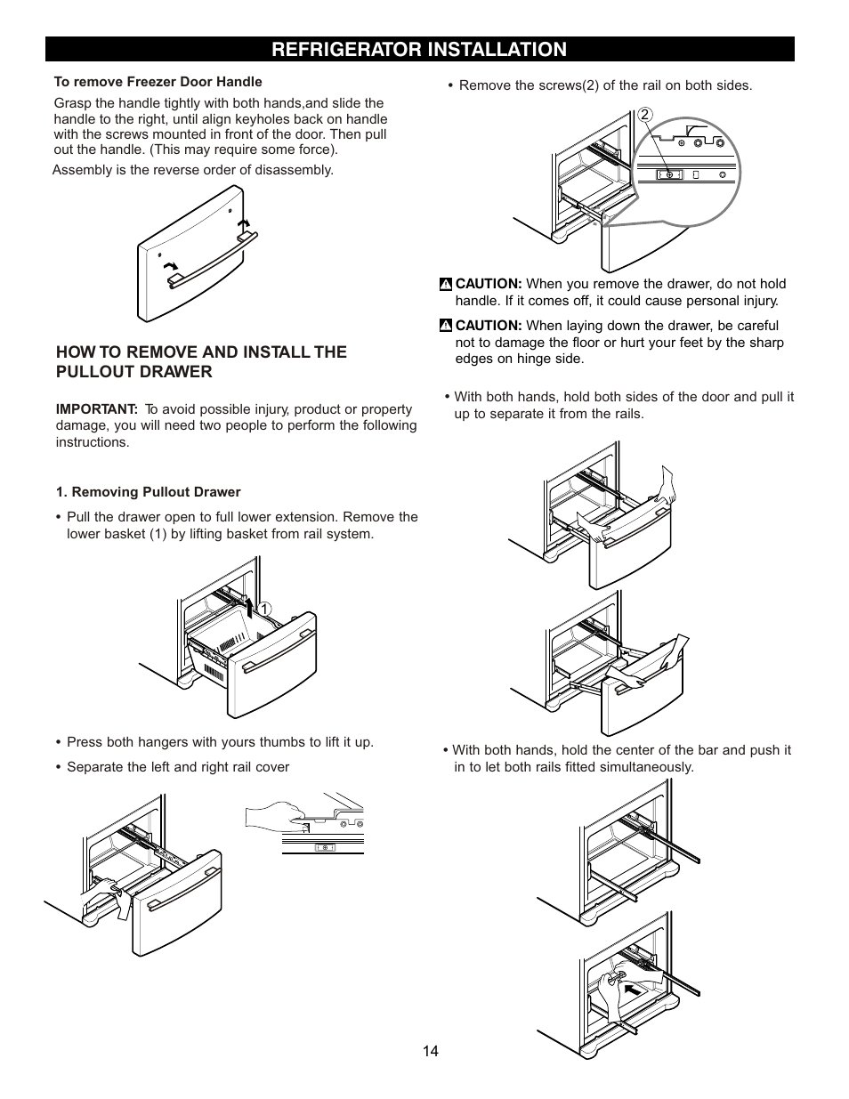 Refrigerator installation | LG LFD22860ST User Manual | Page 13 / 35