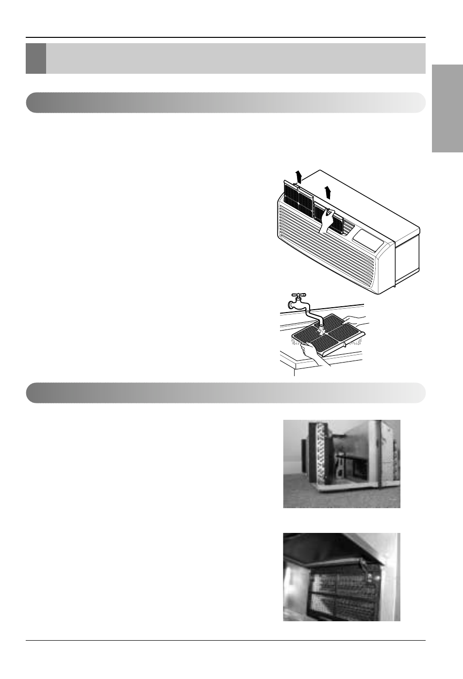 Maintenance and service, English, Air filter cleaning vent filter | LG LP155CED1 User Manual | Page 21 / 27