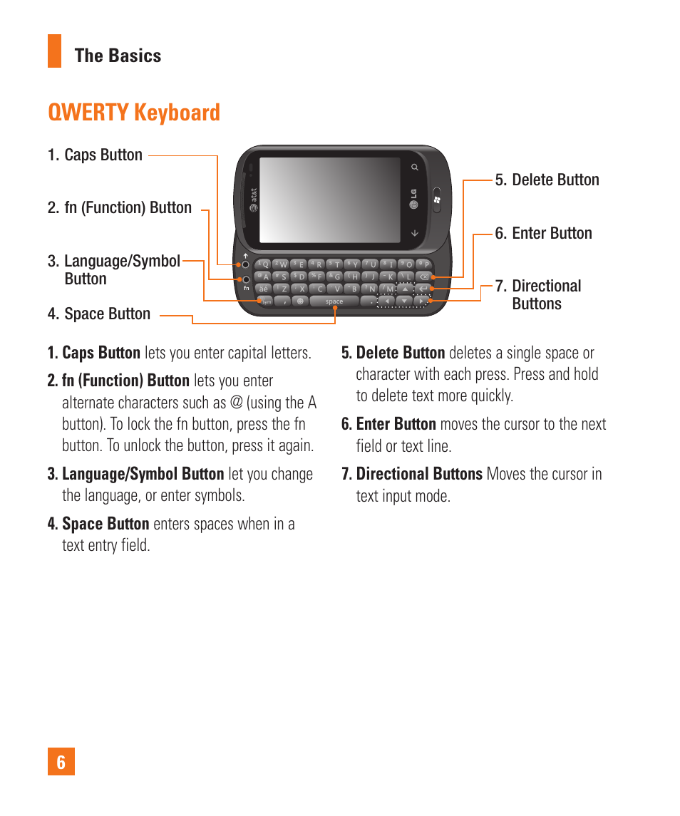 Qwerty keyboard | LG C900 User Manual | Page 10 / 116