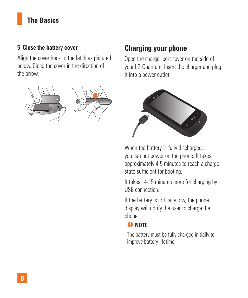 Charging your phone | LG C900 User Manual | Page 12 / 116