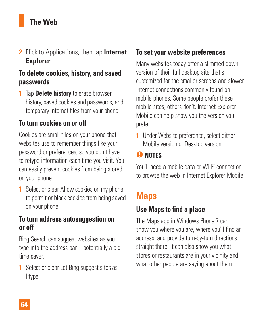 Maps | LG C900 User Manual | Page 68 / 116