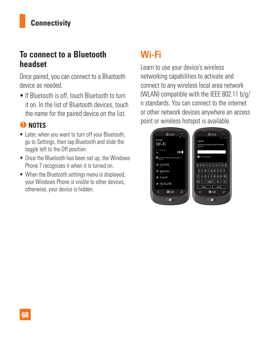 Wi-fi | LG C900 User Manual | Page 72 / 116