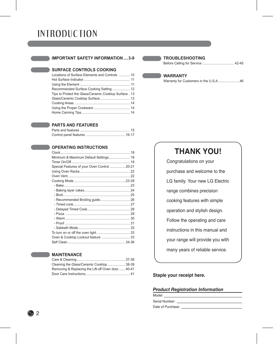 LG LDE3011ST User Manual | Page 2 / 47