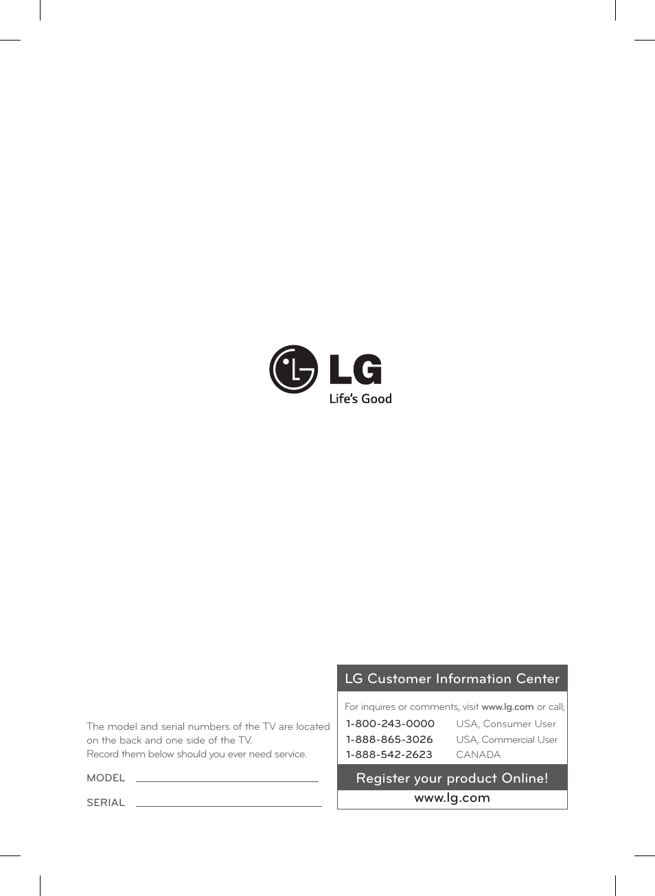 Lg customer information center | LG 84LM9600 User Manual | Page 40 / 52