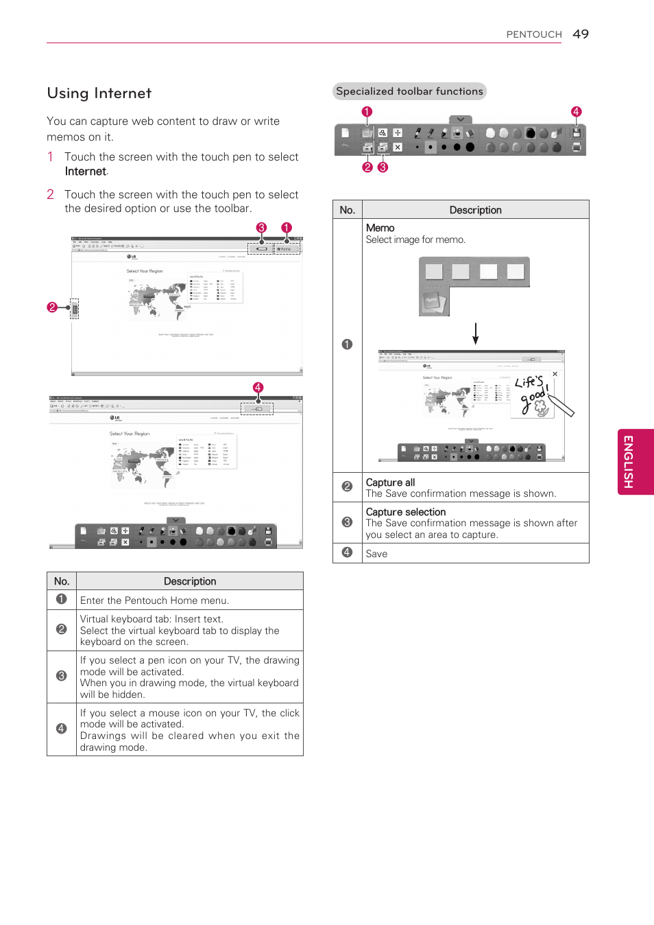 Using internet | LG 60PV490 User Manual | Page 49 / 123