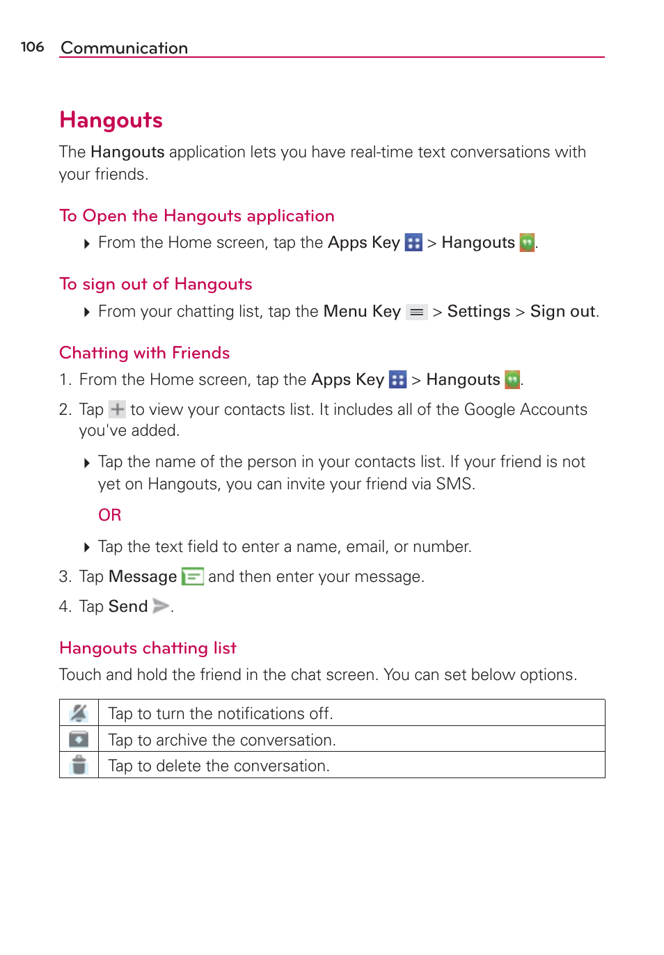 Hangouts | LG VS980 User Manual | Page 108 / 235