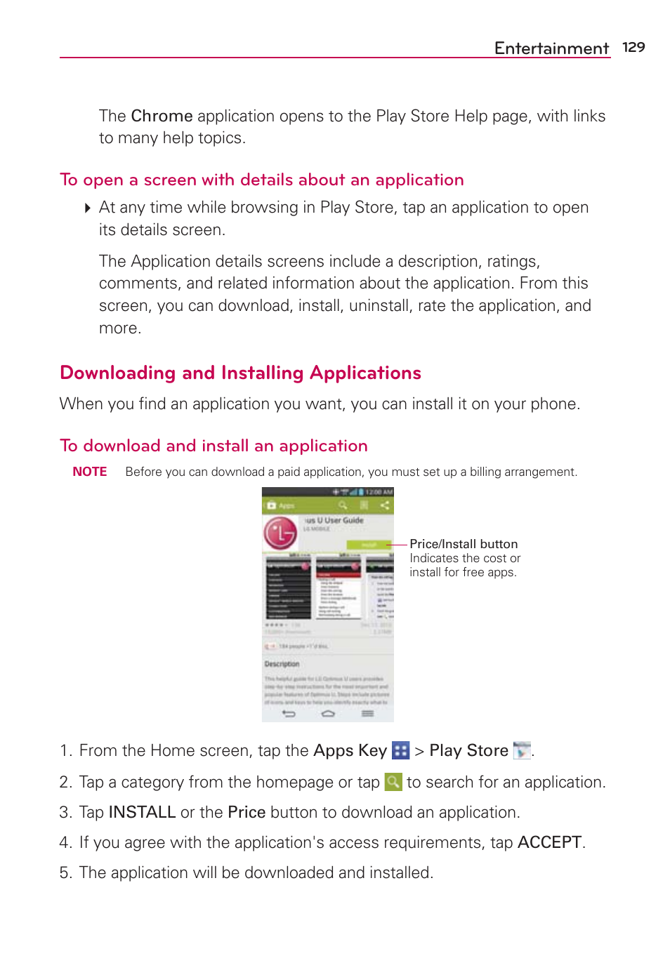 Downloading and installing applications | LG VS980 User Manual | Page 131 / 235