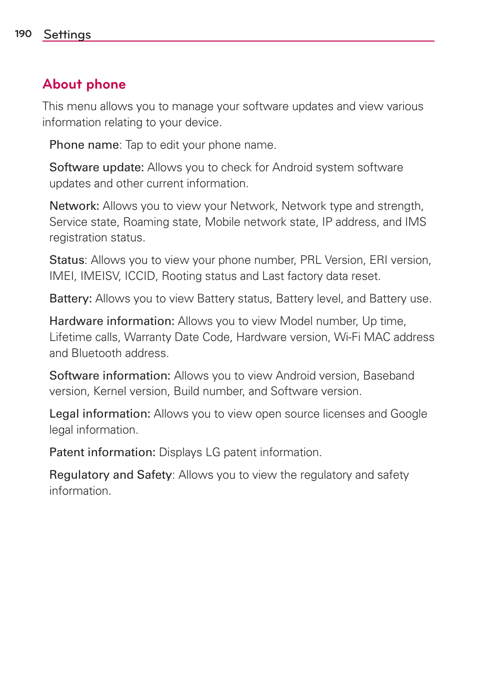 About phone | LG VS980 User Manual | Page 192 / 235