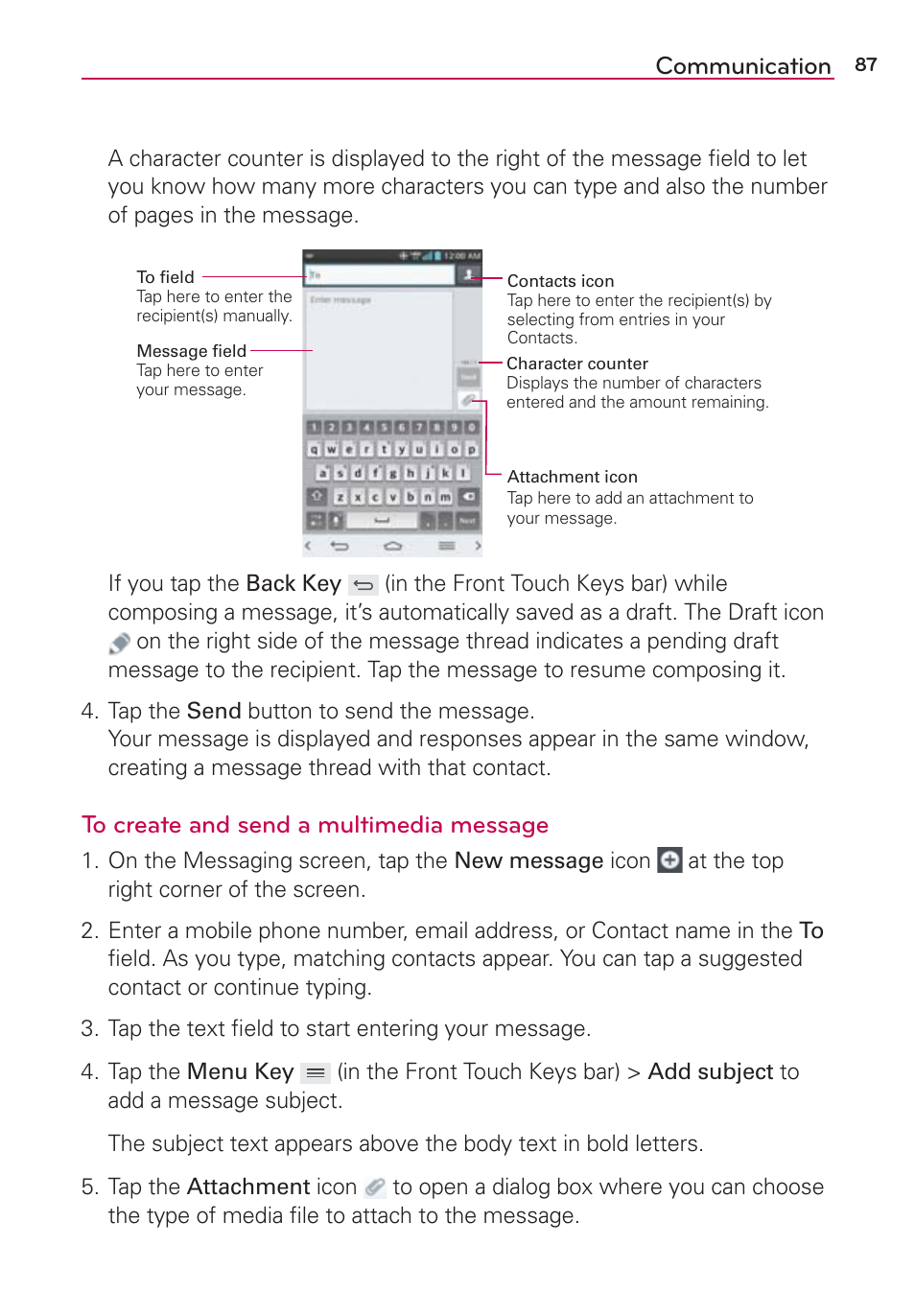 Communication | LG VS980 User Manual | Page 89 / 235