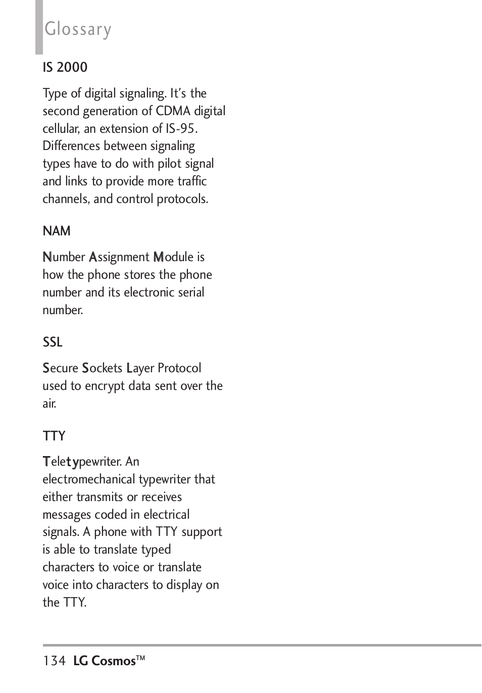 Glossary | LG LGVN250PP User Manual | Page 136 / 141