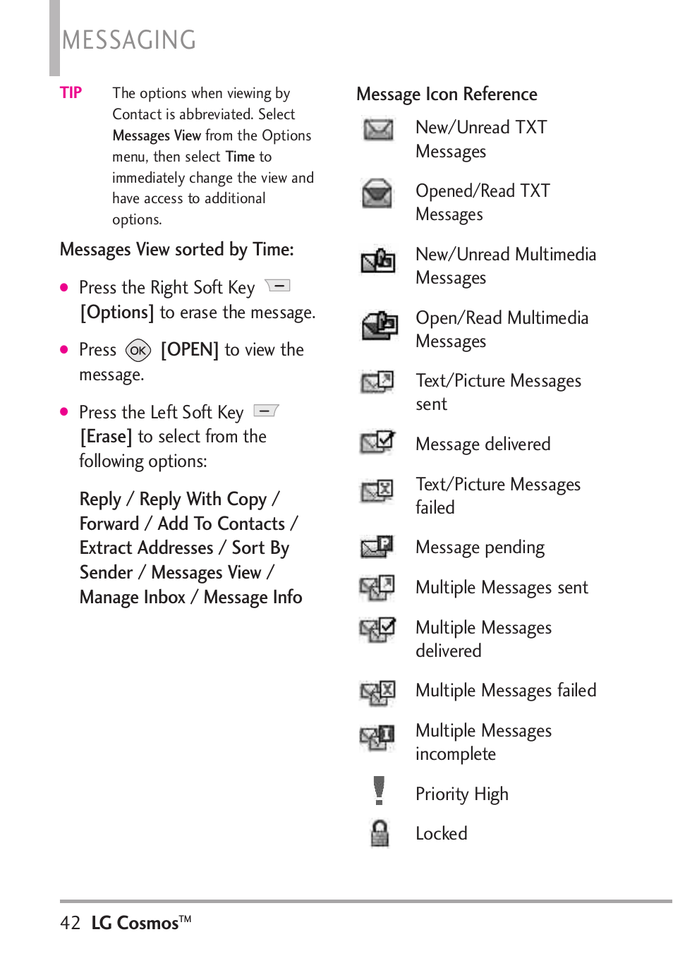 Messaging | LG LGVN250PP User Manual | Page 44 / 141