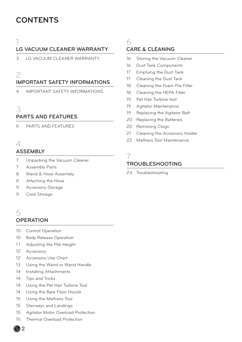 LG LUV400T User Manual | Page 2 / 74