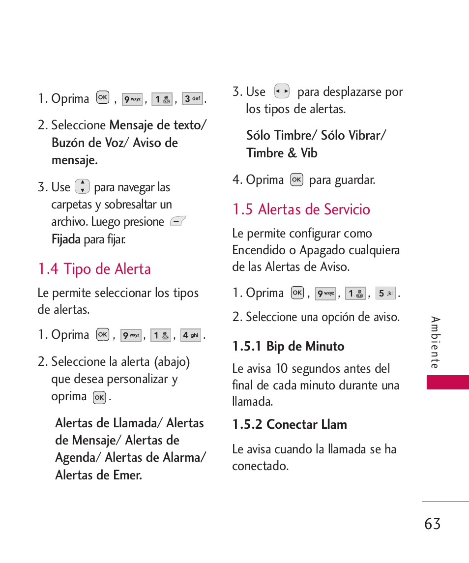 4 tipo de alerta, 5 alertas de servicio | LG -UX220 User Manual | Page 175 / 228