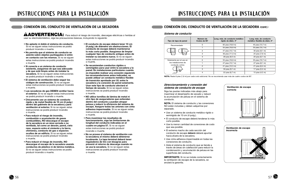 Wadvertencia | LG DLEX8377NM User Manual | Page 29 / 45