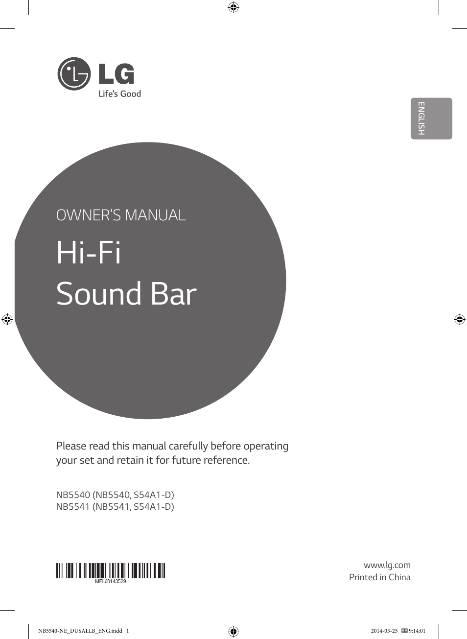 LG NB5541 User Manual | 30 pages