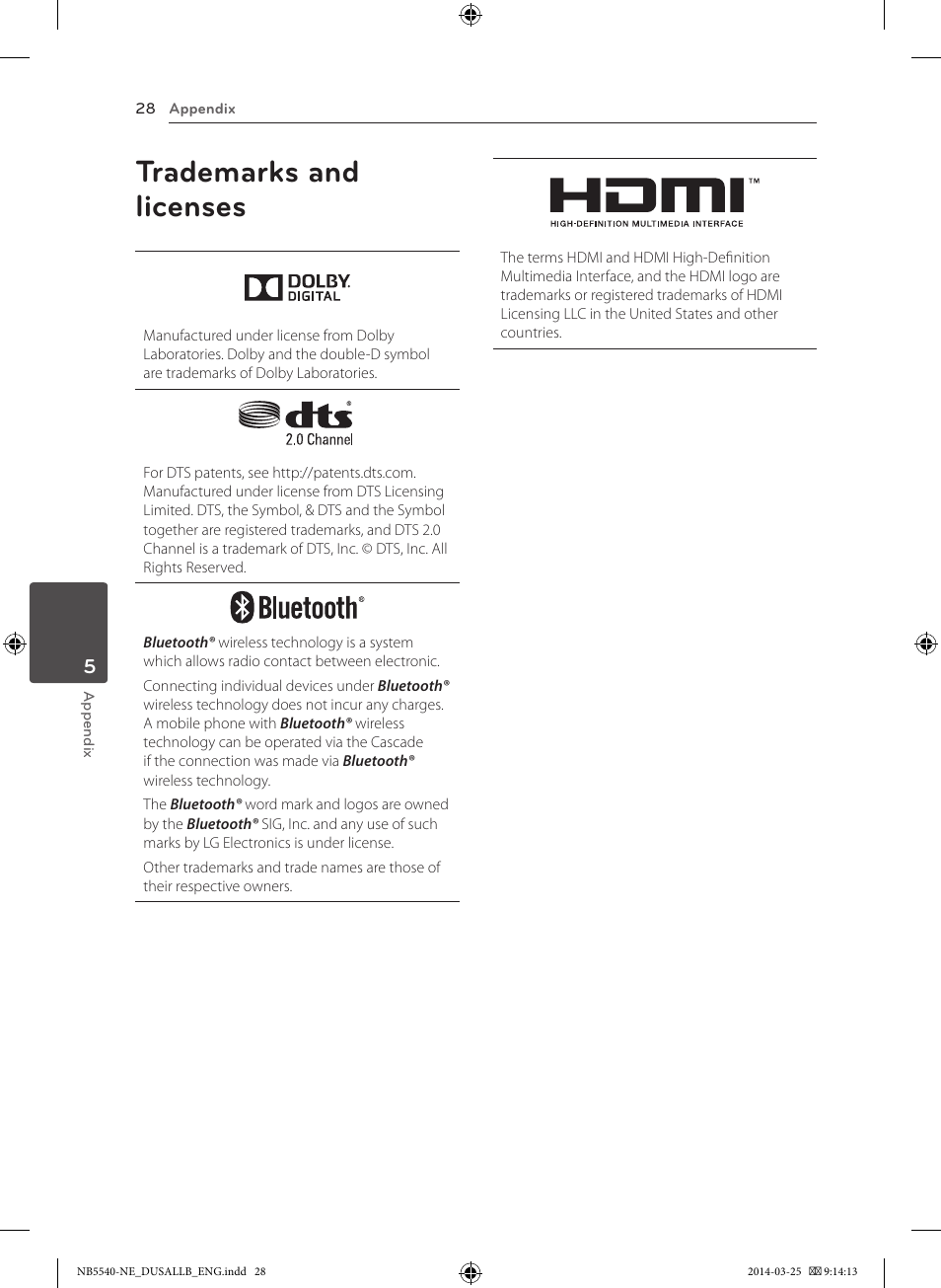 Trademarks and licenses | LG NB5541 User Manual | Page 28 / 30