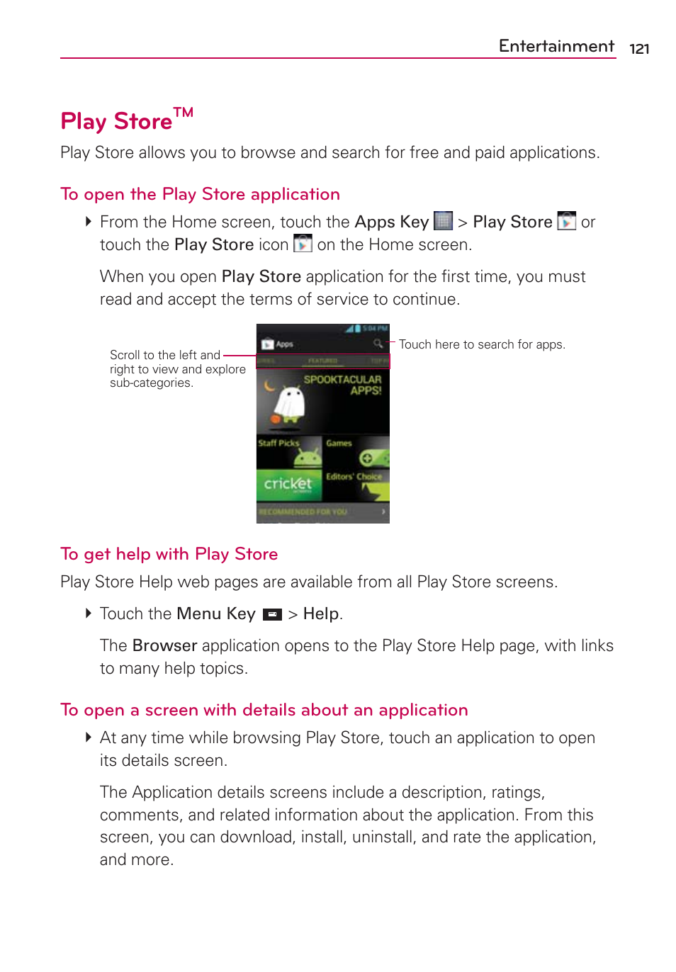 Play storetm, Play store | LG LW770 User Manual | Page 123 / 202