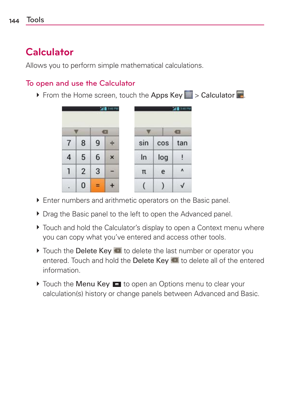 Calculator | LG LW770 User Manual | Page 146 / 202