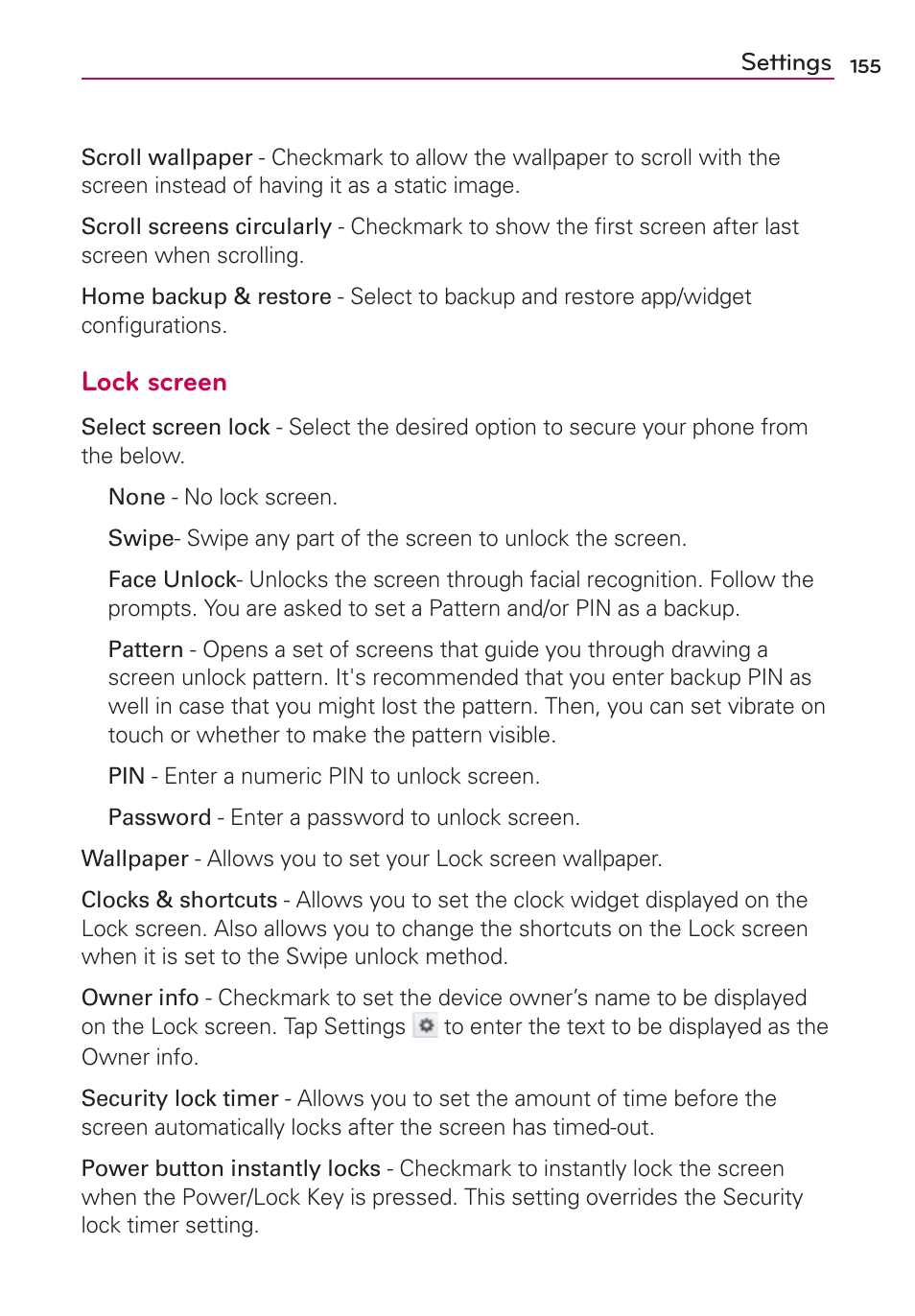 Lock screen | LG LW770 User Manual | Page 157 / 202