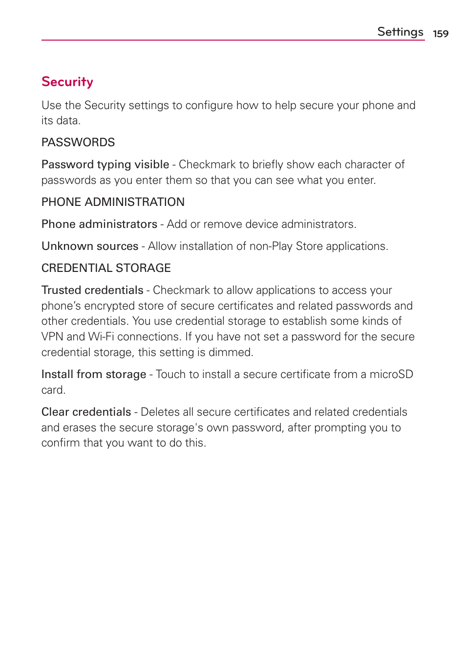 Security | LG LW770 User Manual | Page 161 / 202