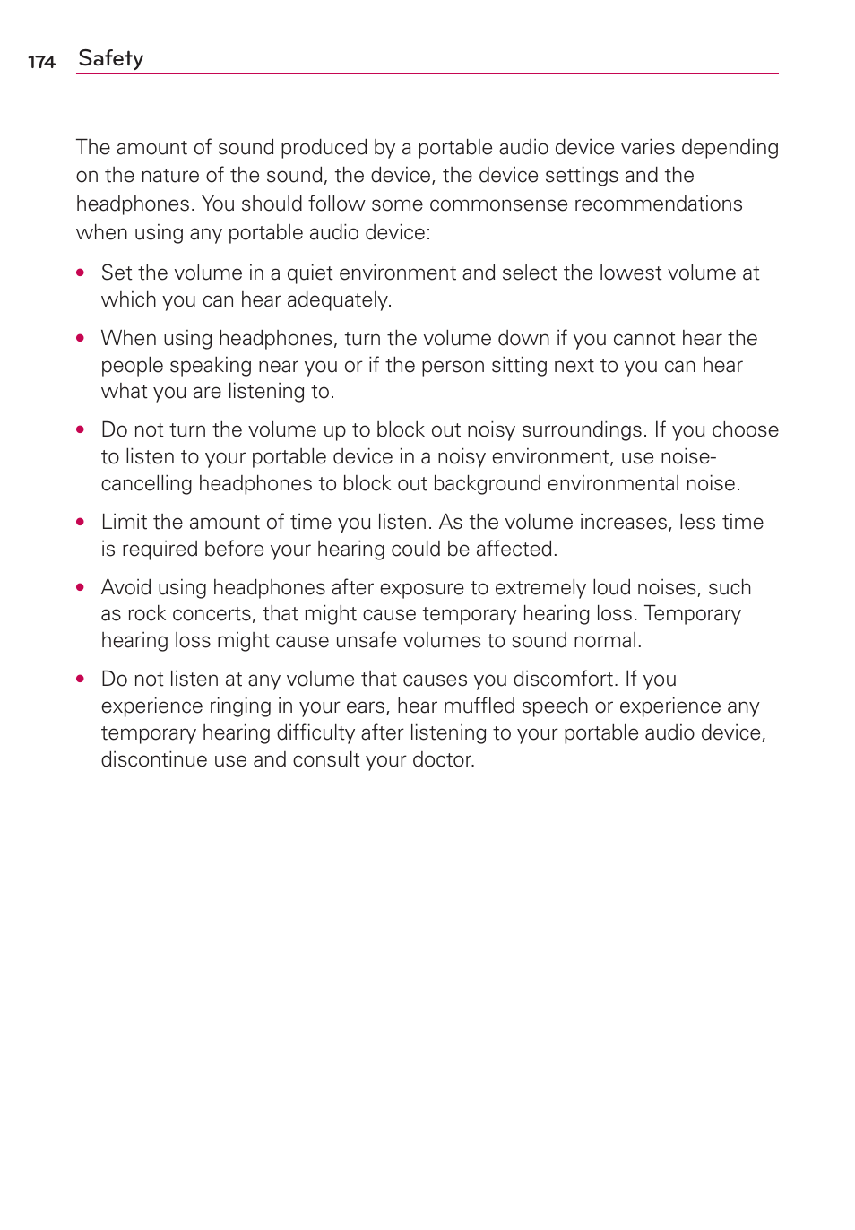 Safety | LG LW770 User Manual | Page 176 / 202