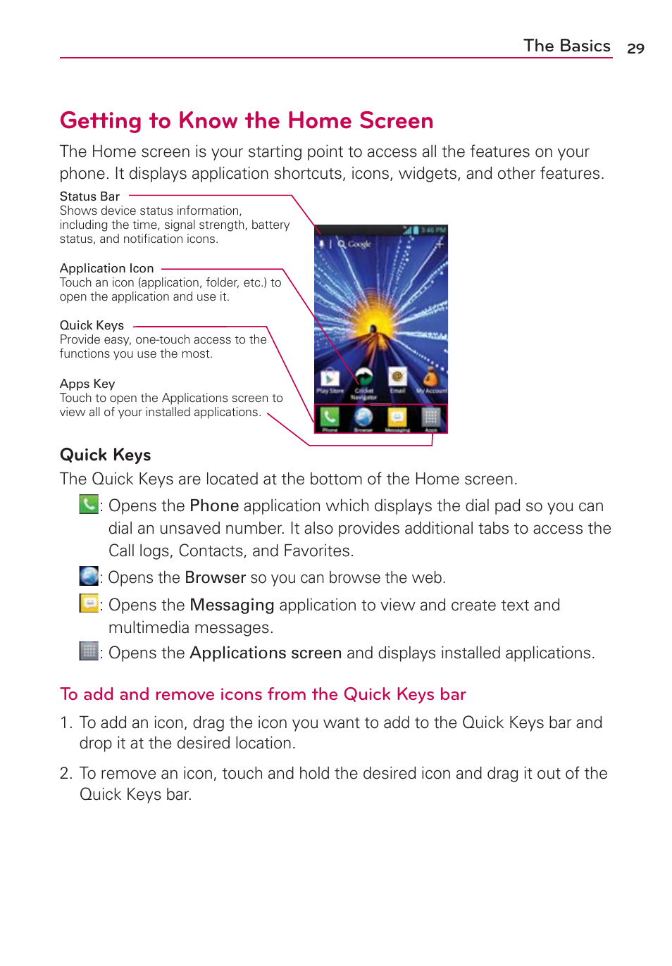 Getting to know the home screen | LG LW770 User Manual | Page 31 / 202