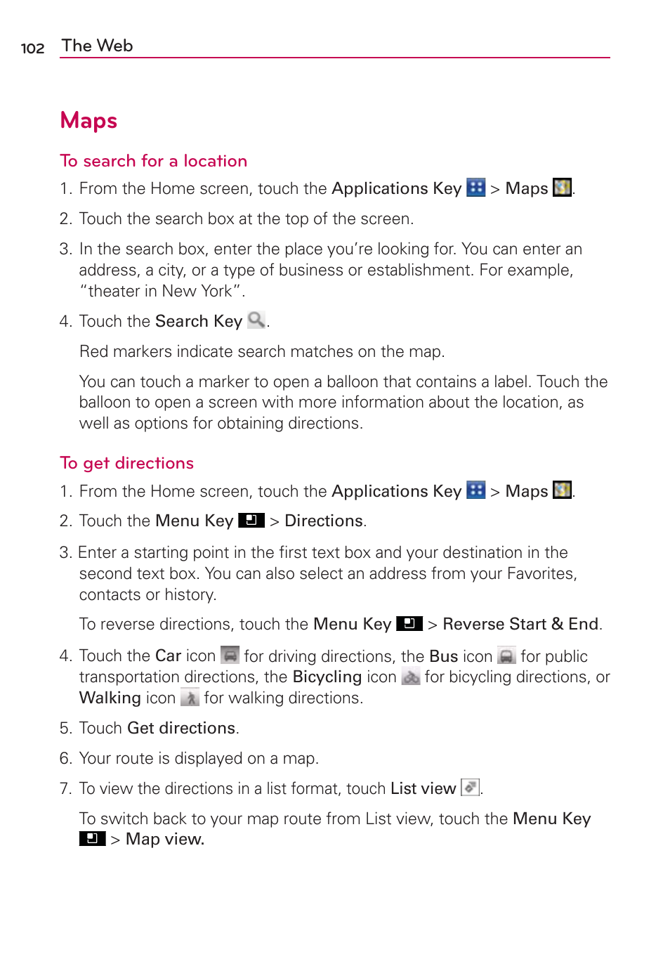 Maps | LG AS695 User Manual | Page 104 / 300