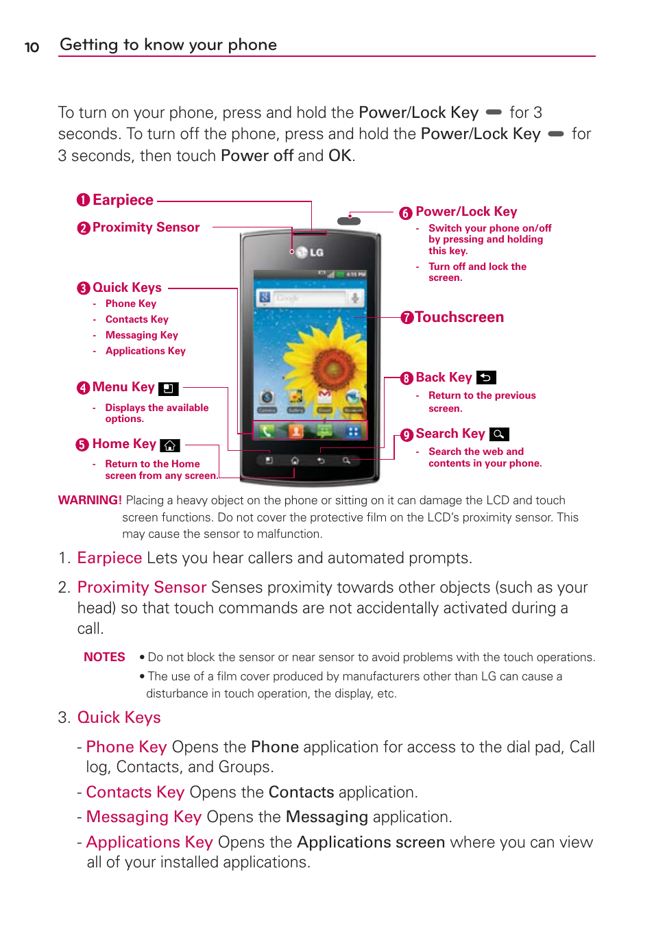 Getting to know your phone | LG AS695 User Manual | Page 12 / 300