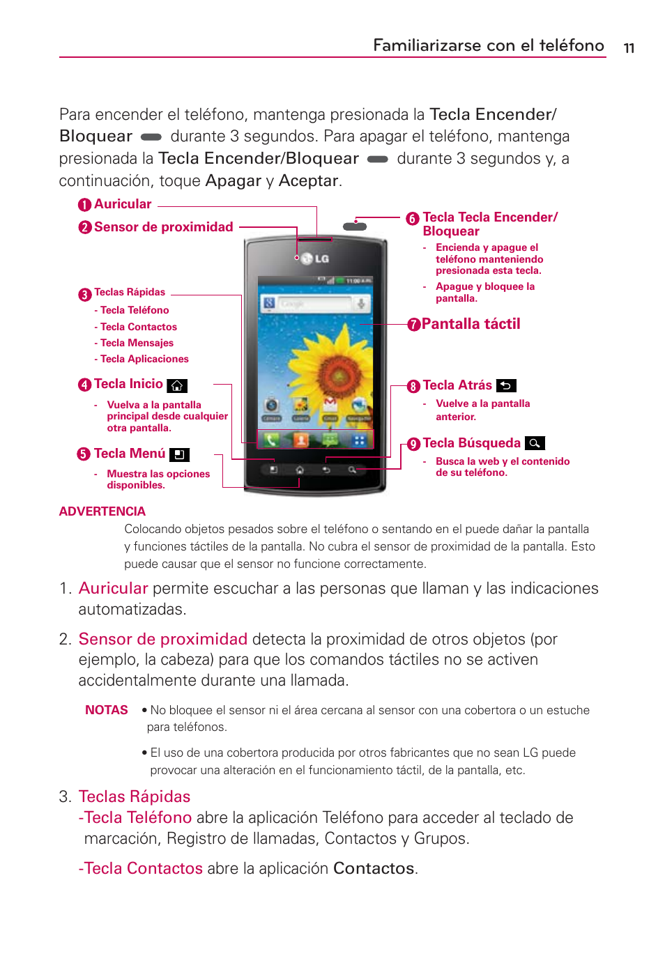 Familiarizarse con el teléfono | LG AS695 User Manual | Page 155 / 300