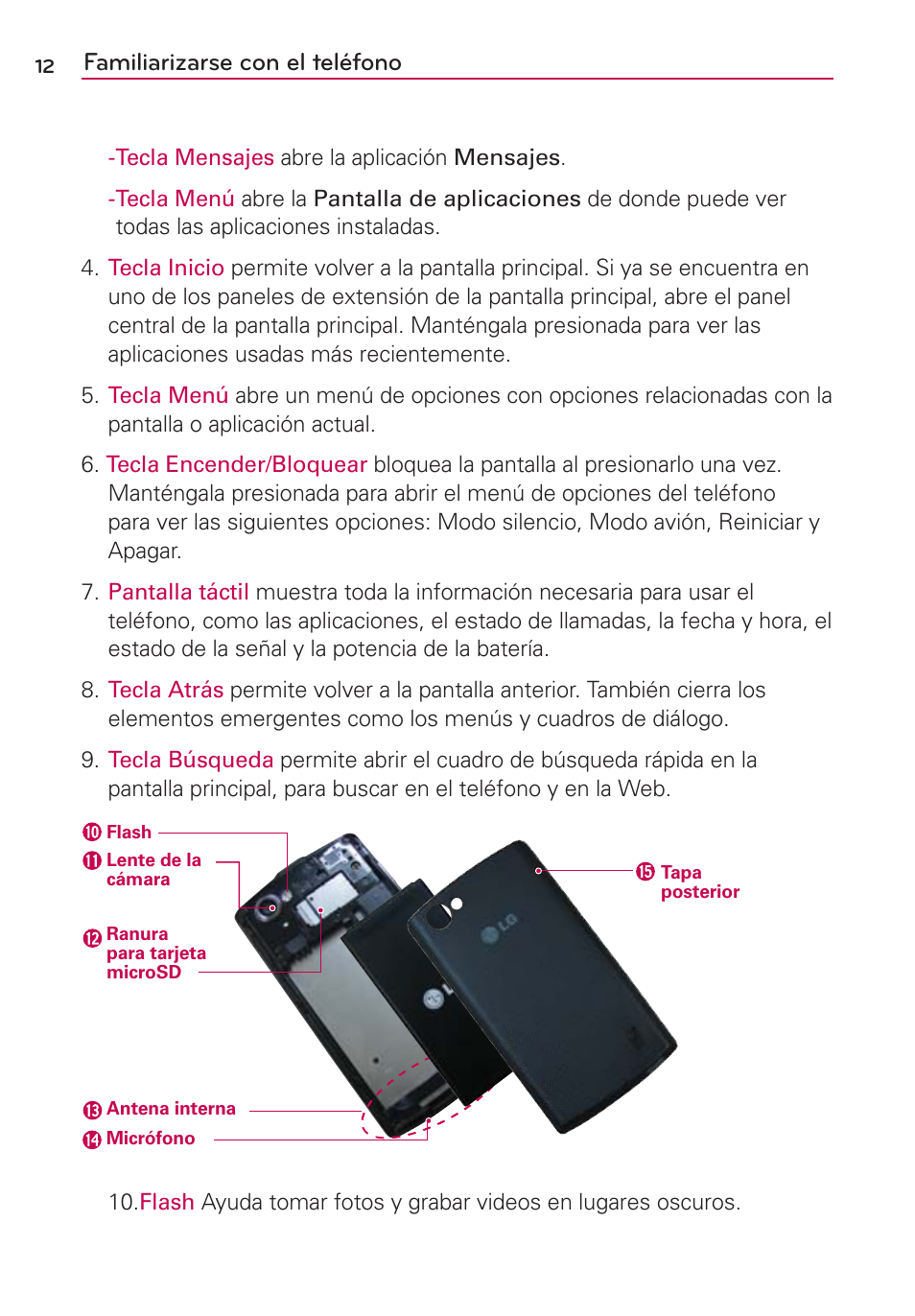 Familiarizarse con el teléfono | LG AS695 User Manual | Page 156 / 300