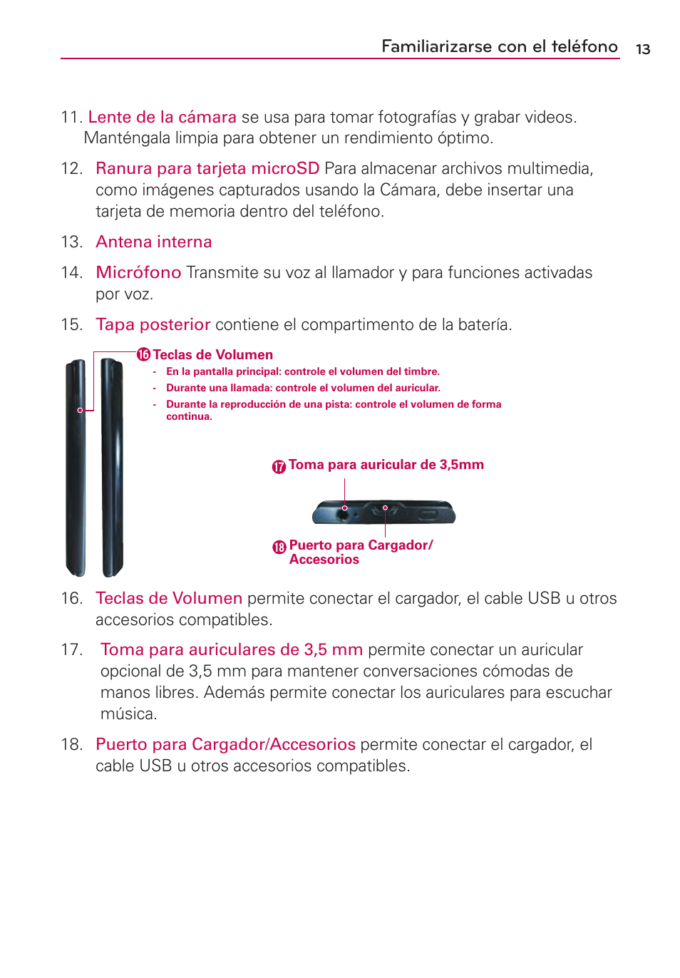 Familiarizarse con el teléfono | LG AS695 User Manual | Page 157 / 300