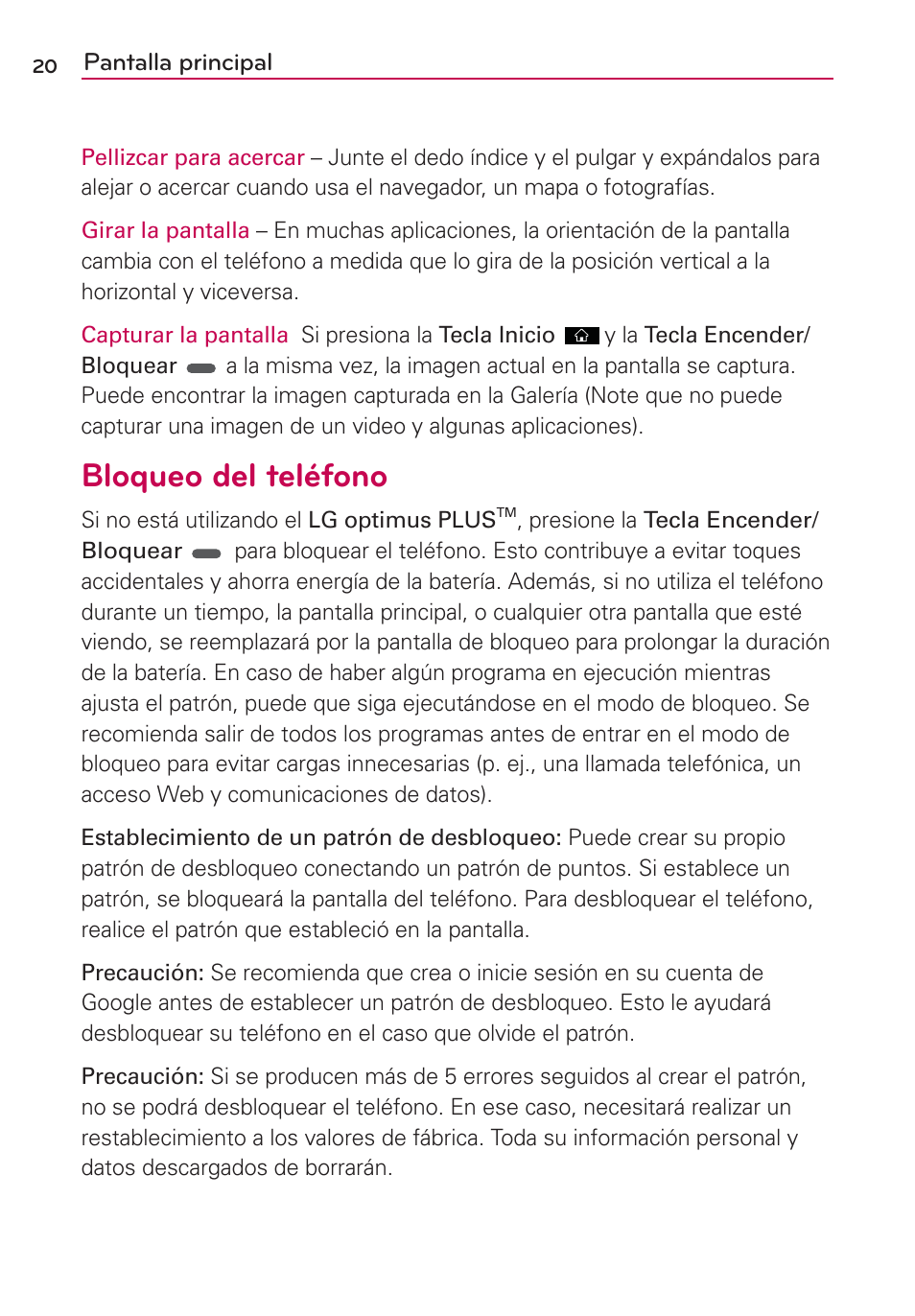 Bloqueo del teléfono | LG AS695 User Manual | Page 164 / 300